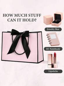 Set de 4 bolsas de regalo, que incluye 1 bolsa de regalo, 1 papel de seda, 1 tarjeta con cinta, 1 bolsa de compras, 1 bolso de mano, decorados con lazos, adecuados para niñas, bodas, fiestas, Navidad, Acción de Gracias, Año Nuevo, bodas, cumpleaños y otras ocasiones, bolsas de regalo de alta gama, regalos para el Día de San Valentín, damas de honor, reuniones con novias, Día de San Valentín y otras ocasiones - Multicolor - Ver 4