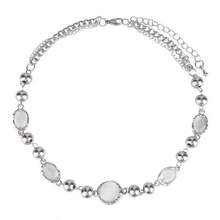 1 chiếc vòng cổ choker thiết kế độc đáo, thanh lịch, kiểu dây chuyền xương đòn, quà tặng dự tiệc cho phụ nữ. - Bạc - Xem 4