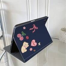 1 chiếc ốp lưng máy tính bảng màu xanh hải quân in hình gấu bông và hoa anh đào - Ốp bảo vệ có chân đế đa góc và khe cắm bút cảm ứng, tương thích với iPad Air 13 (M3 2025)/ Air 11 (M3 2025)/ 11 (A16 2025), Galaxy Tab S10+/S9/A9, Pad, MatePad, Pad, Honor Pad, Xiaoxin Pad - Nhiều màu - Xem 7
