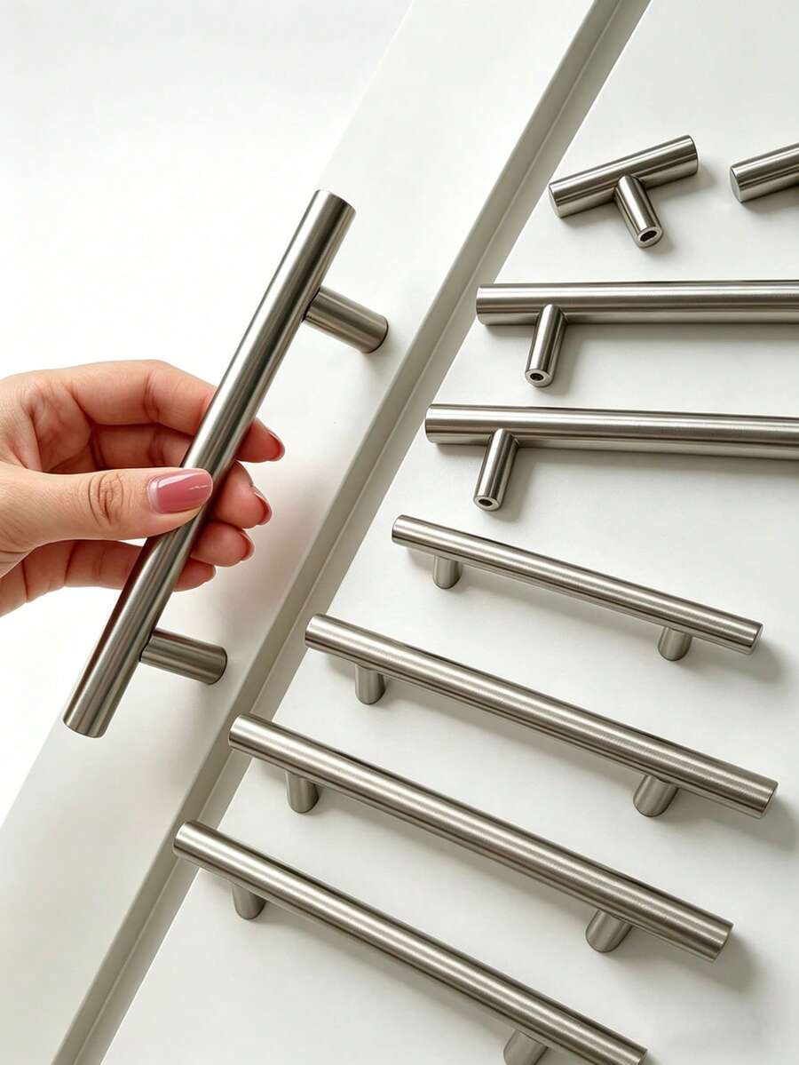 4pcs Stainless Steel Cabinet Drawer Pulls, Kitchen Handles, Bathroom Vanity Door Knobs, Metal Furniture Pulls - Multicolor - View 1