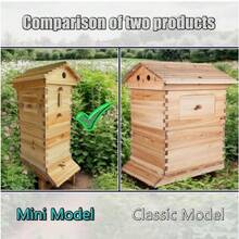 10 X Auto Flowing Honey MIni Hive Beehive Frames+Bee Brood Super Wood Box House - 預設 - 查看 4