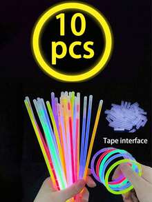 100pcs/50pcs/10pcs Adult Glow Stick Party Favors: 100pcs Glow Stick Party Set, Includes White Glow Necklaces, Glow Flower Balls, Glow Glasses And Triple/Bow Tie Connectors, Suitable For Concerts, Summer Decorations, Halloween Party Lighting, Halloween Decorations And Christmas Decorations. - Multicolor - View 7