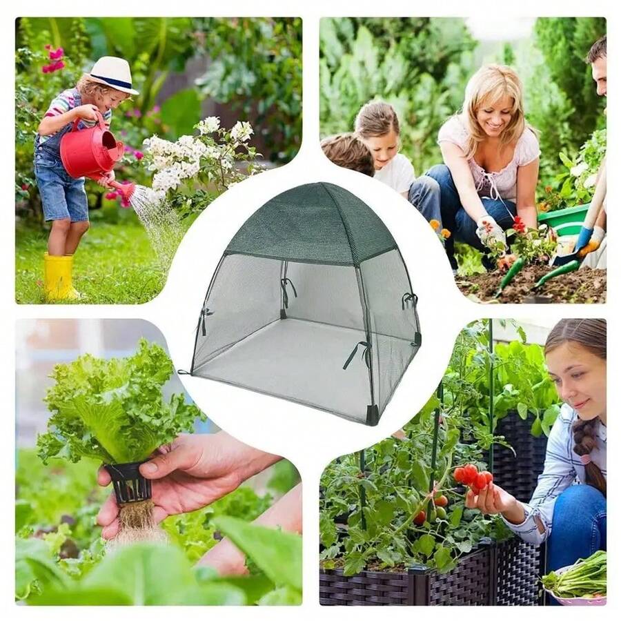 1pc Foldable Bird & Insect Isolation Net - Thick UV Protection Net Cover, Suitable For Outdoor Plant & Vegetable Safety Protection, 60x60x60cm, With Fixing Clips, Gardening Net | Mesh Net | Durable Outdoor Cover, Gardening Net - A - View 1