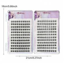 Faiccia 240 sợi mi giả riêng lẻ, chiều dài 8-13mm, độ dày 0.07mm. Mi giả dày dặn. Bộ sưu tập mi giả hình hoa hướng dương màu tím gradient kiểu mũ nồi. Mi giả dạng chùm độc lập, mi giả, bao bì. - C - Xem 6