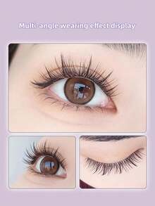 Faiccia 240 sợi mi giả riêng lẻ, chiều dài 8-13mm, độ dày 0.07mm. Mi giả dày dặn. Bộ sưu tập mi giả hình hoa hướng dương màu tím gradient kiểu mũ nồi. Mi giả dạng chùm độc lập, mi giả, bao bì. - C - Xem 4
