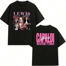 2026 Spring_Summer Fashion Singer Lewis C-Capaldi World Tour Gothic Super Tshrit Comfor - Black - View 1