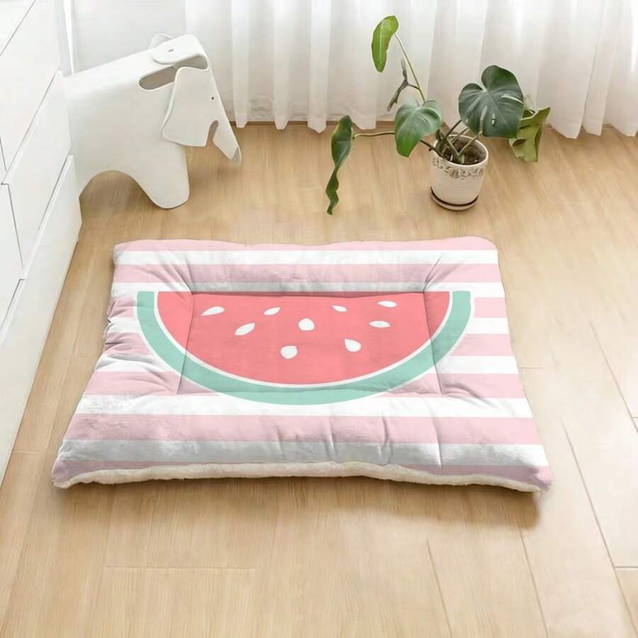 1 tấm đệm giường mềm mại cho thú cưng, thảm lót chuồng chó hai mặt họa tiết sọc dưa hấu, phù hợp cho chó nhỏ/vừa/lớn, đệm giường cho mèo có thể giặt được, dùng được cả bốn mùa. - Nhiều màu - Xem 1