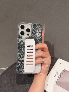 1pc Transparent Shockproof TPU Silicone Phone Case With Detachable Wrist Strap, UV Printed Lace Floral Pattern, Suitable For IPhone 7/8/7 Plus/8 Plus/X/XS/XR/XS Max/11/11 Pro/11 Pro Max/12/12 Pro/12 Pro Max/12 Mini/13/13 Pro/13 Pro Max/13 Mini/14/14 Pro/14 Pro Max/14 Plus/15/15 Pro/15 Pro Max/15 Plus/16 Pro Max/17 Pro Max - Multicolor - View 2
