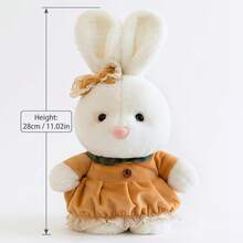 11.02 Inch Cute Rabbit Plush Doll, Soft And Fluffy Stuffed Rabbit Doll With Lace Dress And Carrot Accessories, Adorable Plush Rabbit Stuffed Animal With Bow Tie, Cute Stuffed Animal Pillow, Home Decor, Room Decor, Sofa Cushion Japanese Style Rabbit Plush - Multicolor - View 12