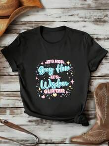 Dam-T-shirts - Svart - Visa 1