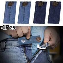 4pcs Denim Waistband Extenders, Unisex Waist Extender, Denim Fabric, High-Quality Metal Buckle, Pants Waist Extender, Hooks, Elastic Waist Adjustable Buckle, Belt Extender, DIY Sewing Supplies - Pants Extension Buckle - View 15