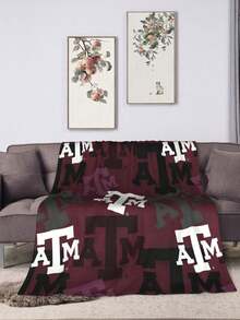 Texas A&M Merch Aggies Throw Blanket Warm Blankets Breathable Air Conditioner Blanket For Car Classic Outdoor Blankets For Picnic For All Season - màu đen - Xem 6