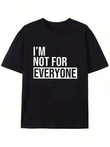 Women's Short Sleeve Slogan Print T-Shirt I'M NOT FOR EVERYONE - Women's Graphic Tees, Crew Neck Short Sleeve Printed Tops - Everyday, Casual, Sport & Fitness Wear, All Seasons (Perfect For Valentine's Day) Everyday Wear - 黑色 - 查看 6