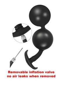 1 Peça Plug Anal Inflável de Silicone com Bomba, Contas de Aço Embutidas, Pressão Ajustável, Design Macio, Brinquedo Corporal Adulto Treinador Anal de Silicone, Plug Anal Inflável, Estimulador de Brincadeira Anal Neutra, Adequado para Casais, Massagem Prostática e Prazer - Plug anal inflável - Visão 4