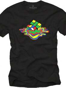 Camiseta/Playera Hombre - Cubo de Sheldon - Negro - Ver 8