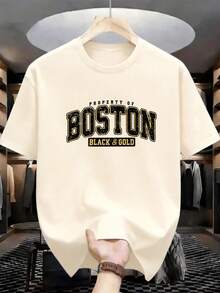 Summer Men's Crew Neck T-Shirts Gym Leisure Vacation High Quality Men's Shirts Fashion Prints Y2K Men's Clothing Festival Sweatshirt Men's Sets Men's Gifts Local Mexico - 杏色 - 查看 1