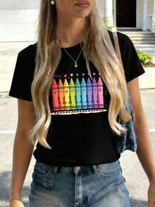 Women T-Shirts - Black - View 2