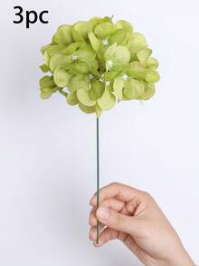 6pcs/Set Multicolor Artificial Hydrangea Flowers With Stems, Polyester Fake Flower Heads, Suitable For Home Decor, Wedding Venue Decoration, Birthday Party, Bedroom, Living Room, Creative Display - Green - View 11