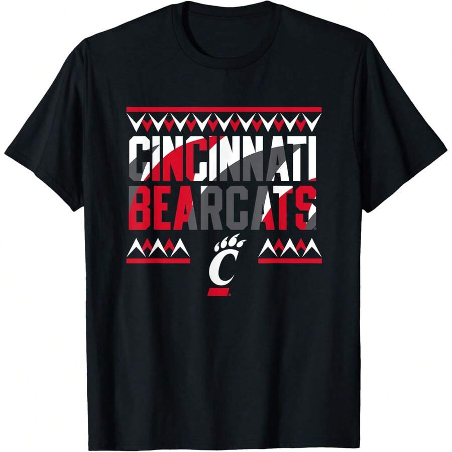 Cincinnati Bearcats Retro Sharktooth Black T-Shirt - 黑色 - 查看 1
