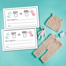 25/50 Thẻ Bỏ Phiếu Tiết Lộ Giới Tính Hình Voi, Thẻ Bỏ Phiếu Tiết Lộ Giới Tính Bé Trai hoặc Bé Gái cho Tiệc Tiết Lộ Giới Tính, Kích thước 3.5 x 2 inch - Nhiều màu - Xem 5