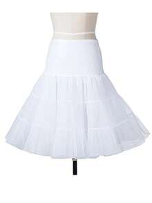Vestido de verano para mujer Hepburn Vintage Rockabilly Pin Up vestido bata mujer Casual Retro elegante fiesta Midi vestido veraniego Jurken - Falda de tul roja - Ver 2