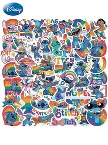 50PCS Disney Official Licensed Stitch Waterproof Vinyl Stickers Non-Repeating DIY Decals For Laptop Phone Skateboard Holiday Gift - one-size - View 5