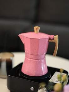 Pink Sparkly Octagon Moka Pot, Aluminum Moka Espresso Coffee Maker, Home Coffee Appliance Back To School - Pink - View 17