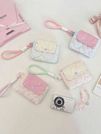 1Pc Star Pattern Ins Style CCD Camera Bag With Handheld, Large Capacity Portable Travel Camera Bag, Fashionable Camera Storage Bag, Cute Student Coin Purse, Portable Small Storage Bag, Card Bag, Girls Lipstick Bag, Birthday Gift, Bridesmaid Gift, Mother's Gift, Teacher's Gift, Valentine's Day Gift, Camera Accessories, Travel Essential, Cruise Essential, Dorm Essential