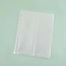 A5 A6 A7 10PCSTransparente archivador cuaderno 6 agujeros hoja suelta DIY bolsa para documentos carpeta anillos PVC carpeta de encuadernación de almacenamiento - A7 normal 2 cuadrículas - Ver 9