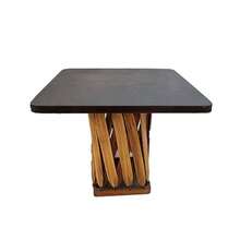 Mesa Equipal Cuadrada Ideal para tu Hogar, Comedor, Sala, Bar, Restaurante, Playa, Jardin de piel%100 por Equipales San Jose - Rojo - Ver 3