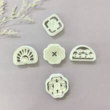 Auspicious Patterns Asymmetric Figure Shaped Vacation Style Clay Molds Clay Cutting Molds For Earring Jewelry Making Clay Tools - White - View 4