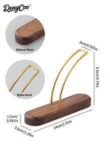 Dengcoo 1pc Cone Coffee Filter Holder, Stand Coffee Filter Storage, Coffee Filter Container For Paper Coffee Filters Size #01 And #02, Walnut Base& Brass Frame - Filter Paper Holder - View 10