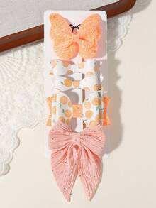 5pcs Glitter Butterfly & Floral Fabric Hair Clips, Soft & Hair-Friendly Alligator Hair Clips - Mixed color - View 11