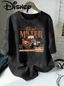 Disney Motorsport Story Die Tow Mater Retro Old Trailer Rescue Slogan Creative Printing Design Sense  Oversized Fashion Old T-Shirt 2026 Spring And Summer Round Neck T-Shirt Style Retro Fashion Lovers Popular Old Round Neck T-Shirt, Unisex, Excellent Gift. - màu đen - Xem 1