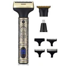 3-In-1 Men's Multi-Functional Shaving Set: Freely Convertible Hair Clipper, Nose Hair Trimmer And Electric Shaver, USB Rechargeable, 1200mAh Battery Capacity, Suitable For Personal Use Or Gift - A - View 13