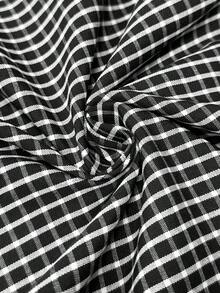 Nueva camisa casual de manga larga con lazo, puños y cuadros, elegante y de estilo para vacaciones, minimalista para ir al trabajo, uso diario, té, todas las estaciones, primavera - Fondo negro con rayas blancas - Ver 8
