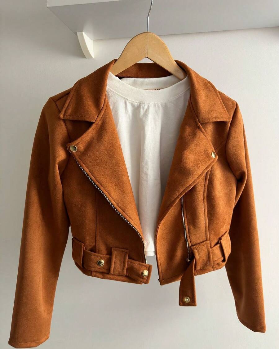 Women's Suede Premium Jacket - Lạc đà - Xem 1