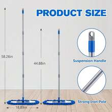 Neeklinny Dust Mop For Hardwood Floors,58" Long Handle Wet &Amp; Dry Mop,180° Rotating Microfiber Washable Mop For Tile,Laminate,Vinyl Floors,Pet Hair Cleaning - White - 查看 2