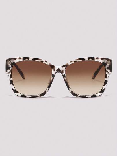 Visivana Gafas de sol de estilo bohemio con estampado de leopardo para mujer, elegantes y casuales de marco cuadrado grande de plástico, diseño clásico para uso al aire libre, viajes, playa, vacaciones y atuendos casuales, protección UV para conducir, adecuadas para rostros anchos