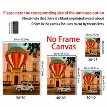 1/6pcs Italian Town Canvas Wall Art Posters, Room Home Decor Aesthetic Decorations, Optional Framed Wall Decor, Colorful European Street & Mediterranean Landscape Oil Painting Posters, Aesthetic Orange Green Gallery Wall Decor - Multicolor - View 3