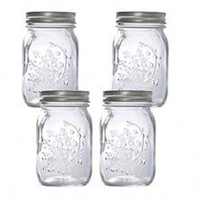 Hovico Mason Jars de 17 onzas con tapas y bandas regulares, ideal para mermelada, tarro de albañil apto para lavaplatos para fermentación, kombucha, kefir, almacenamiento y conservas, transparente, juego de 4 - Paquete de 4 - Ver 9