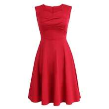 Vestido vintage nuevo vestido de fiesta sexy sin mangas con vuelo grande para mujer S-3XL - Naranja - Ver 4