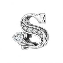 CYCUFF 1pc Silver Plated A-Z 26 Letters Scroll Style Bead Charm Bracelet DIY Jewelry Making, Gift For Women - Silver - View 33