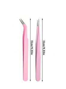 10/6/1 Set Professional Stainless Steel Eyelash Curler, Customized Size, Durable & Reusable, With Pointed & Curved Tip Design, Easy To Operate, Ideal For Beginners - Pink - View 6