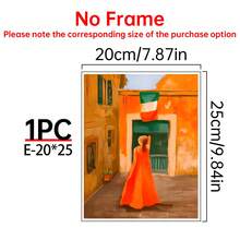 1/6pcs Italian Town Canvas Wall Art Posters, Room Home Decor Aesthetic Decorations, Optional Framed Wall Decor, Colorful European Street & Mediterranean Landscape Oil Painting Posters, Aesthetic Orange Green Gallery Wall Decor - Multicolor - View 28