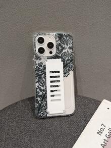 1pc Transparent Shockproof TPU Silicone Phone Case With Detachable Wrist Strap, UV Printed Lace Floral Pattern, Suitable For IPhone 7/8/7 Plus/8 Plus/X/XS/XR/XS Max/11/11 Pro/11 Pro Max/12/12 Pro/12 Pro Max/12 Mini/13/13 Pro/13 Pro Max/13 Mini/14/14 Pro/14 Pro Max/14 Plus/15/15 Pro/15 Pro Max/15 Plus/16 Pro Max/17 Pro Max - Multicolor - View 4