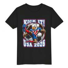 Kids' American Football Jersey, American Football Fan Jersey, Soccer Jersey For Boys And Girls, Kick It USA 2026 Eagle Mascot Graphic Jersey For Kids. - 黑色 - 查看 6