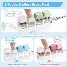 1 Pack Keyboard Fidget Toy – Clicky, Creamy & Silent Stress Relief Fidget Clicker Keychain – Quiet Fidget Toys For Adults, Boost Focus & Calm Anxiety At Work, Travel – Ideal Stress-Relief Gift - Multicolor - View 4