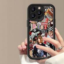 Collage rock de Robin Buckley de .funda de teléfono Fundas compatibles con ,Apple,VIVO,OPPO,,, y Honor.Fabricadas en silicona TPU,ofrecen protección contra golpes y caídas.regalos para mamá - Negro - Ver 2