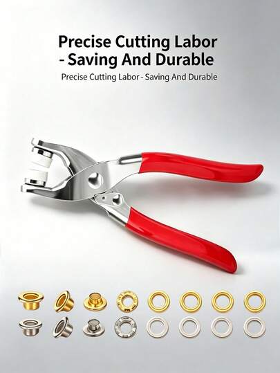 1pc A3 Steel Pliers, Leather Hole Punch Tool, Professional Round Hole Puncher, Suitable For Watch Bands, Thin Belts, Shoes, Fabrics, Dog Collars, Ideal For DIY Enthusiasts And Home Repairs, Non-Slip Handle, Precise Positioning, Durable Material. Color And Style Randomly Shipped.